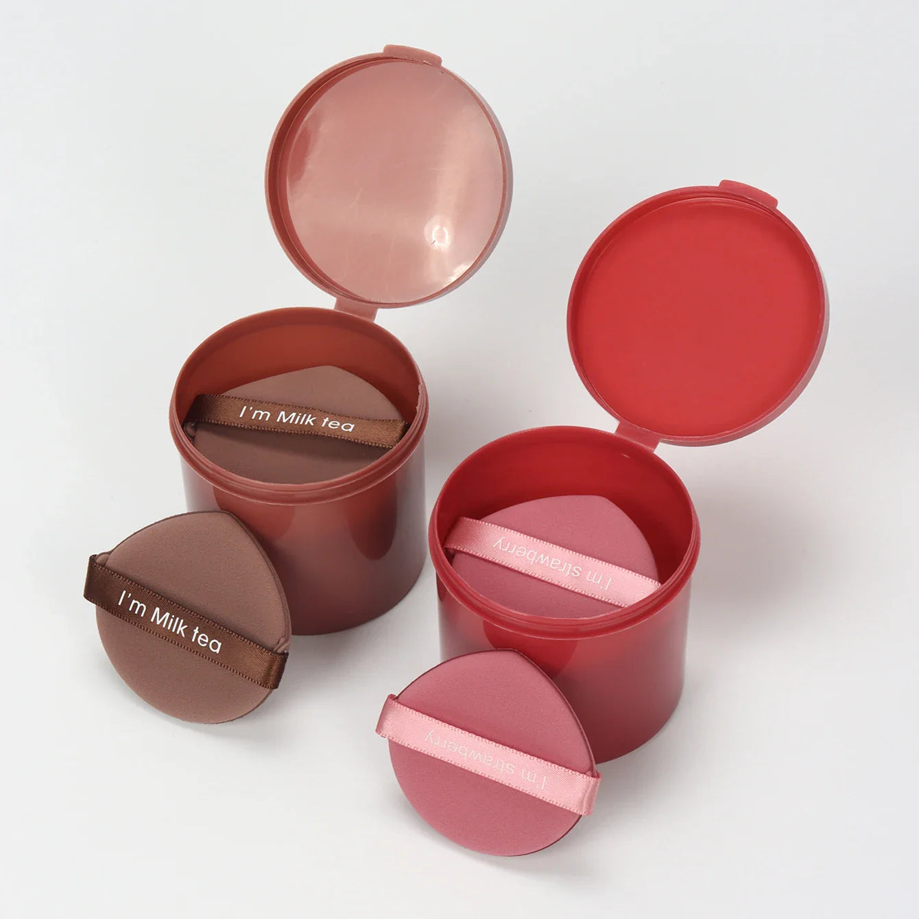 Karsyngirl 7-Pcs Strawberry Cosmetic Puff Set — Double-Sided Soft Makeup Sponges for Powder & Beauty Tools