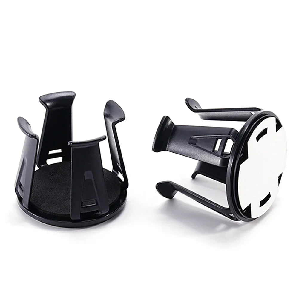 Universal Car Cup Holder Organizer – Adhesive Beverage Bottle Storage Rack Auto Interior Drink Holder Accessory (Black)