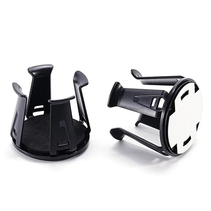 Universal Car Cup Holder Organizer – Adhesive Beverage Bottle Storage Rack Auto Interior Drink Holder Accessory (Black)