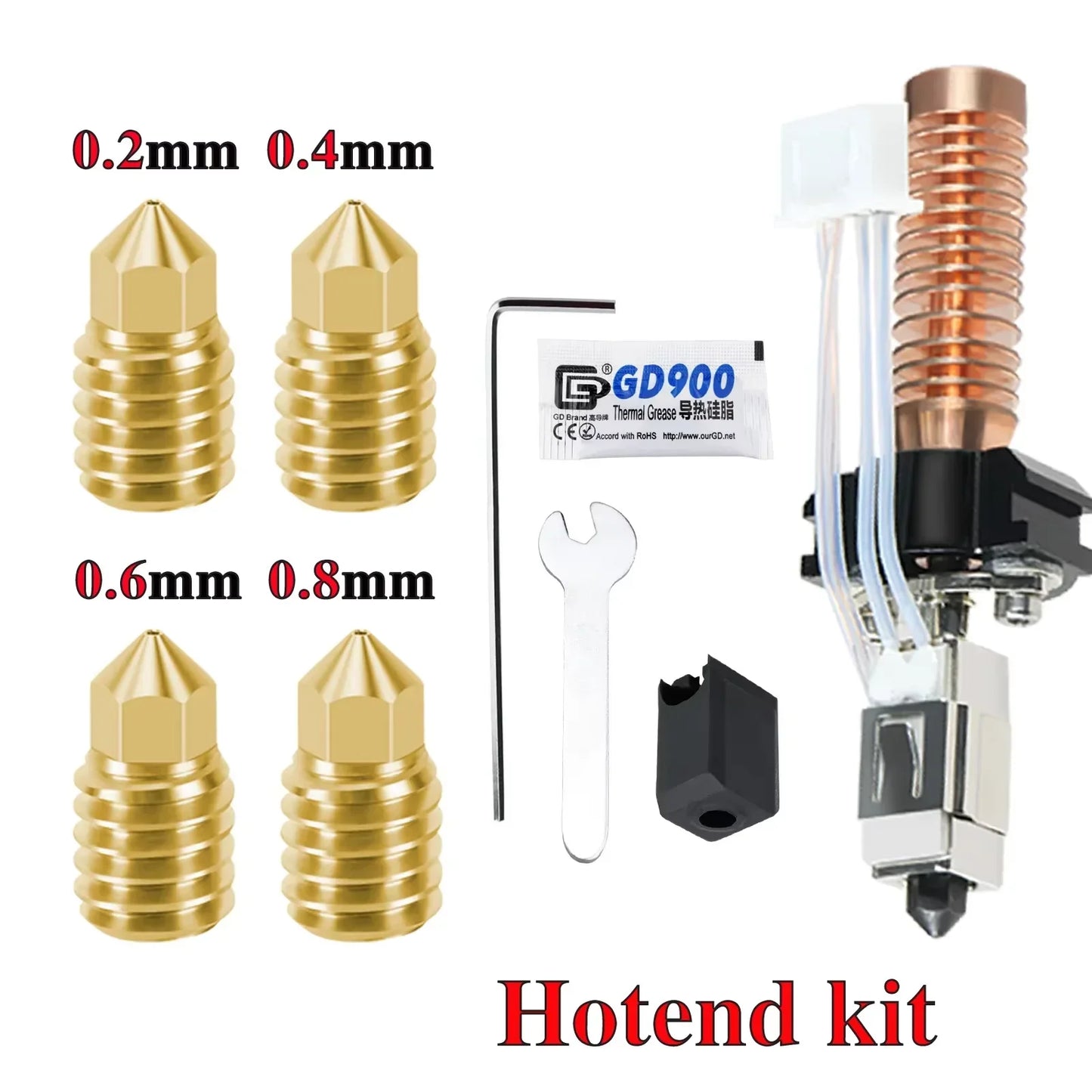 Hotend Kit for Flashforge Adventurer 5M/5M Pro - Ceramic Heating Block, 280℃ Hot End & Hard Steel Nozzle for 3D Printing