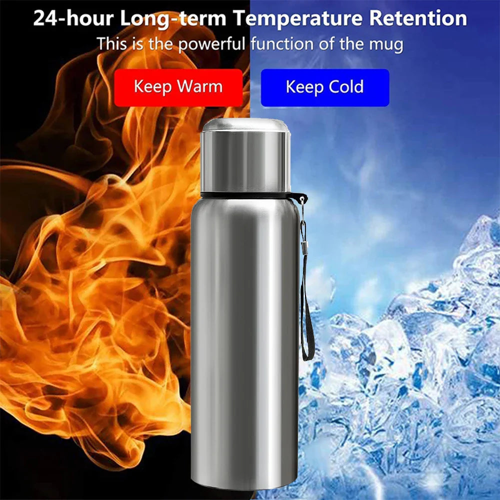600-1500ml 316 Stainless Steel Thermos Bottle - LED Temperature Display, Thermal Mug, Vacuum Flask for Outdoor Camping