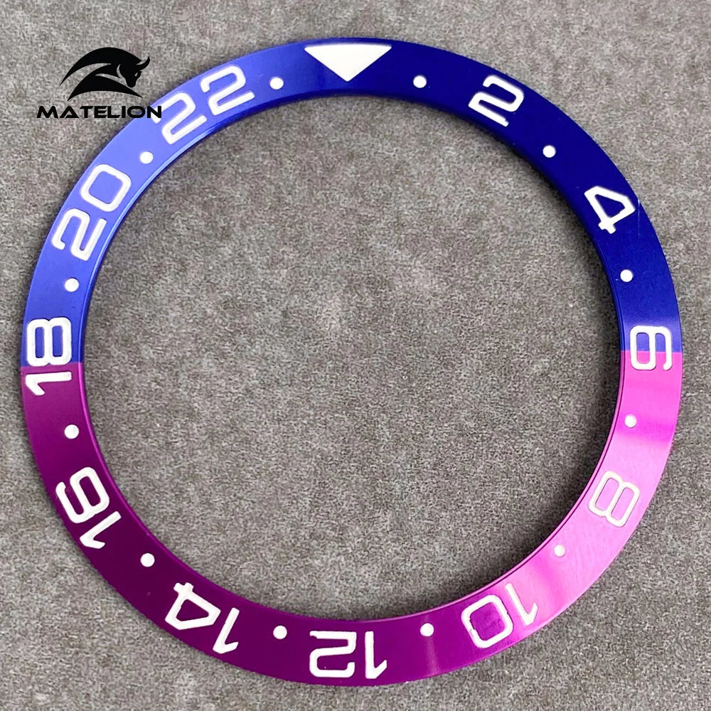 MATELION 38mm Ceramic Bezel Insert — Alloy Watch Ring for 40mm NH35/NH34 GMT Diving Watches