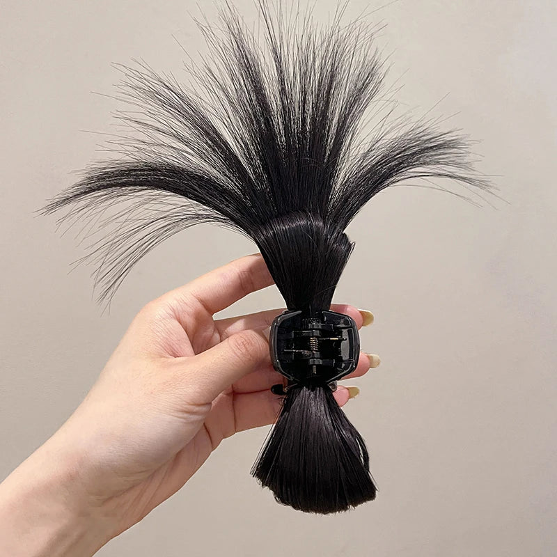 Women’s Half-Tie Hair Claw – Feather Shuttlecock & Crab Clip for High Ponytail Hairstyles