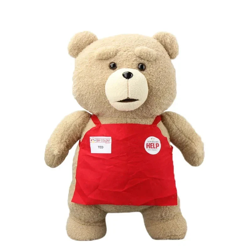46cm TED Plush Teddy Bear – Soft Stuffed Animal Toy in Apron Style, Movie-Inspired Gift for Kids