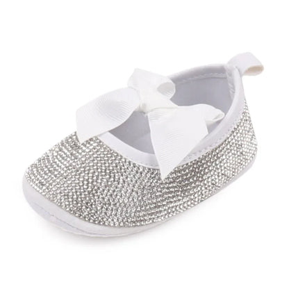 Baby Girls’ Bowknot Shoes - Shiny Diamond Sneakers & Sandals for Newborns and Toddlers