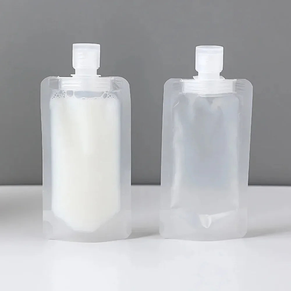 5pcs Travel Refillable Squeeze Bags — Empty Lotion, Shampoo, Conditioner & Cosmetic Storage Pouches for Toiletries