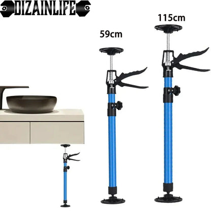 Telescopic Steel Hand Jack Support Rod: Adjustable Cabinet Board Lifting Bracket - Generic Steel Support for Handiwork
