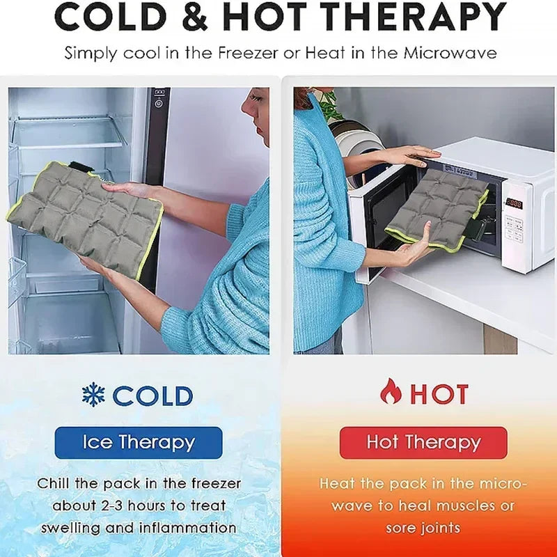 Large Reusable Knee Ice Pack Wrap — Hot & Cold Compress Therapy for Knee, Leg, Neck & Foot Pain Relief