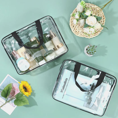 4/6-Pack PVC Makeup Storage Bags — Large Capacity Waterproof Clear Organizer with Zipper for Travel & Home