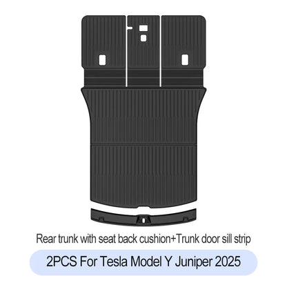 Tesla Model Y Juniper 2025+ TPE Floor Mats Set – Premium All-Weather Cargo & Trunk Liner, Wear-Resistant Car Interior Foot Protection Mats