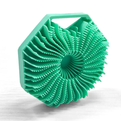 Polygonal Silicone Shower Brush – Handheld Body Scrubber for Skin Cleaning & Scalp Massage