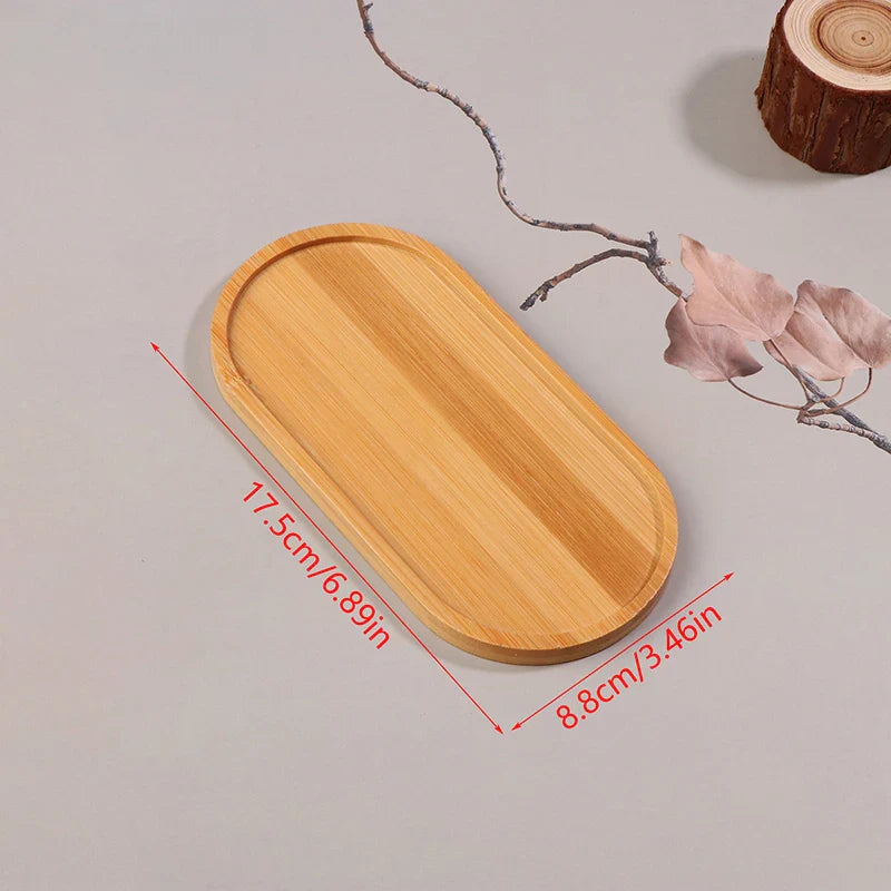 Solid Wood Round Dessert Plate – Japanese-Style Wooden Tray for Snacks, Dried Fruit & Tableware