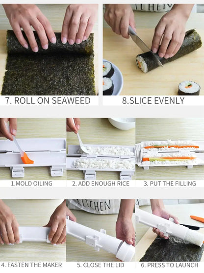 Quick Sushi Maker Roller: DIY Sushi Device Making Machine - Vegetable Meat Rolling Gadgets for Kitchen Ware