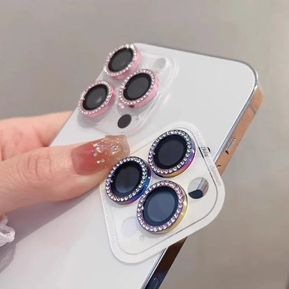 Bling Glitter Diamond Camera Lens Protector Case for iPhone 17/16/15/14/13/12/11 Pro Max Plus – Screen Protector Film Included