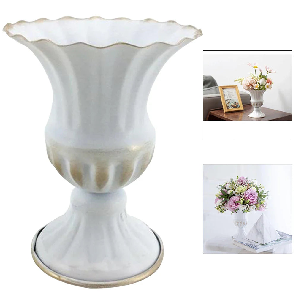 Metal Flower Vase & Candle Holder — Table Centerpiece for Wedding, Anniversary, Party & Hanging Decorations