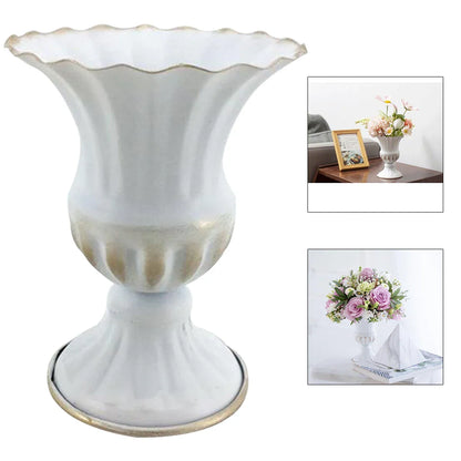 Metal Flower Vase & Candle Holder — Table Centerpiece for Wedding, Anniversary, Party & Hanging Decorations