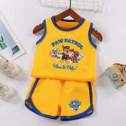 PAW Patrol Kids Soccer Jersey Set - Colorful Sleeveless Sportswear Training Outfit