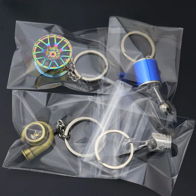 Creative Metal Car Keychain — Zinc Alloy Turbo, Gearbox & Brake Disc Pendant for Men’s Birthday or Dad Gift
