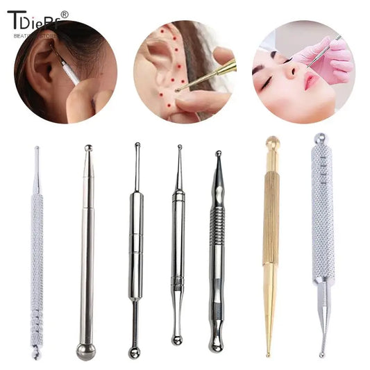 Manual Acupuncture Pen with Terahertz Energy Stone | Trigger Point Massager Stick for Face & Body Relaxation