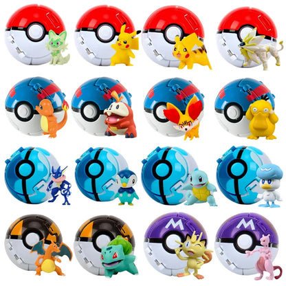 Pokemon Pokeball Figurine — Anime Action Figures including Pikachu & Charizard, Kids Collectible Toy Gift