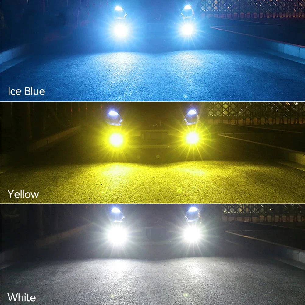 Laser Lens Car Headlight & Fog Light Bulb – H7/H8/H9/H11/9006 HB4 LED, White/Yellow/Ice Blue