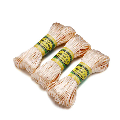 20m/Lot Chinese Knotting Silk Macrame Cord – 1.5mm & 2mm Nylon Black Satin Beading & Shamballa Thread