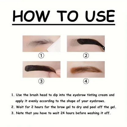 Long-Lasting Eyebrow Gel Makeup — Semi-Permanent Waterproof Sweat-Proof Tint Cream for Natural Color & Shape