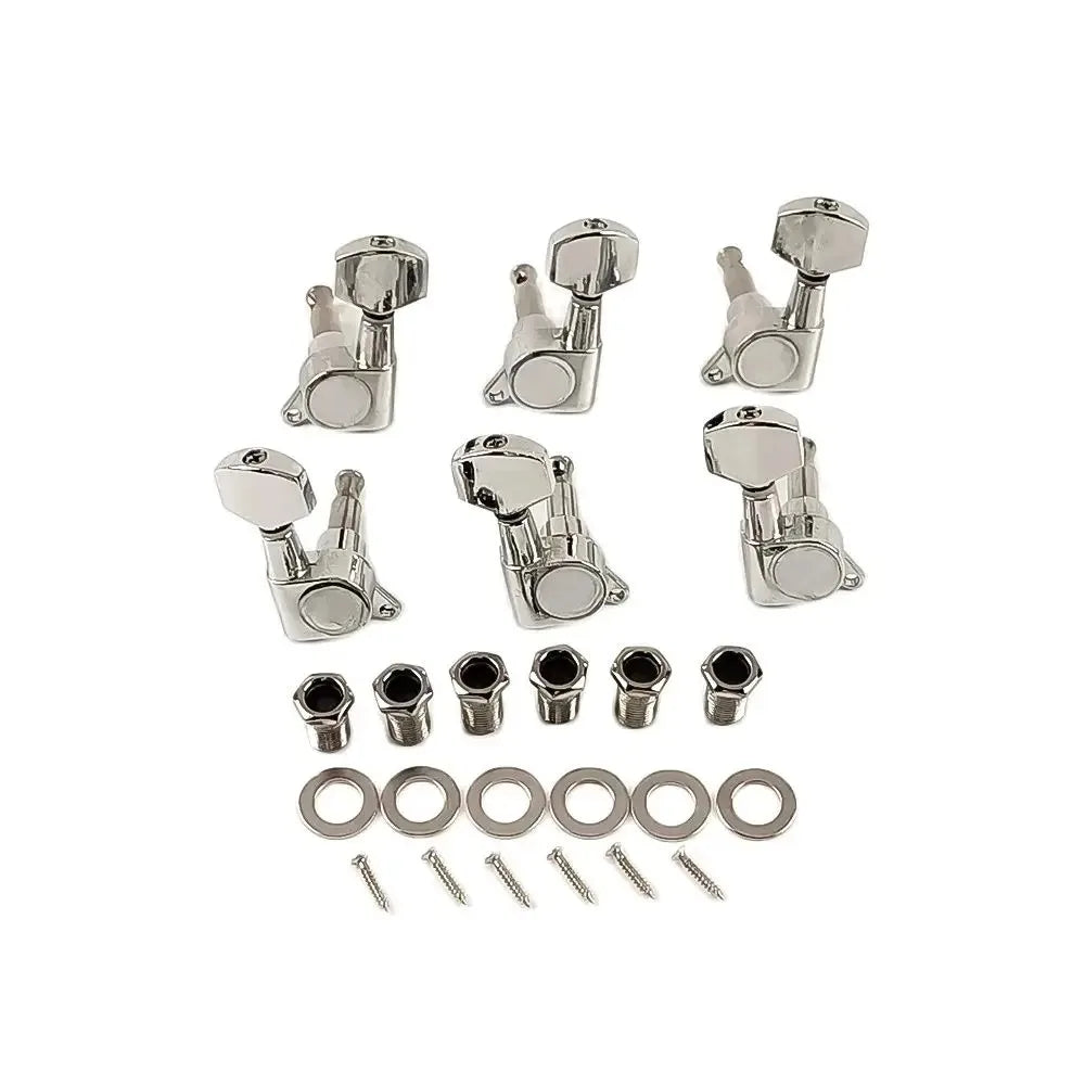6PCS Locking Guitar Tuning Pegs – 3L3R String Tuners for Acoustic Guitar with Machine Head Knobs