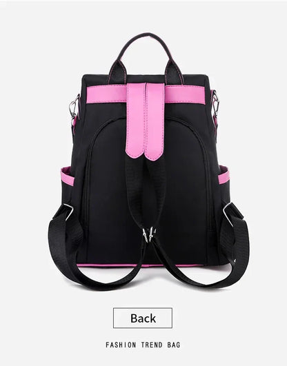 Oxford Fabric Large Capacity Backpack - Multi-Layer Storage, Solid Color Fashion Backpack for Women