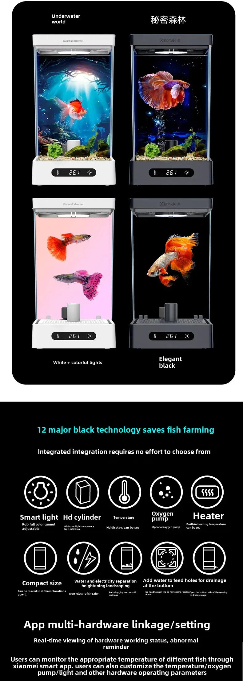 Smart Betta Fish Tank – Mini Desktop Self-Circulating Ecological Aquarium for Small Spaces
