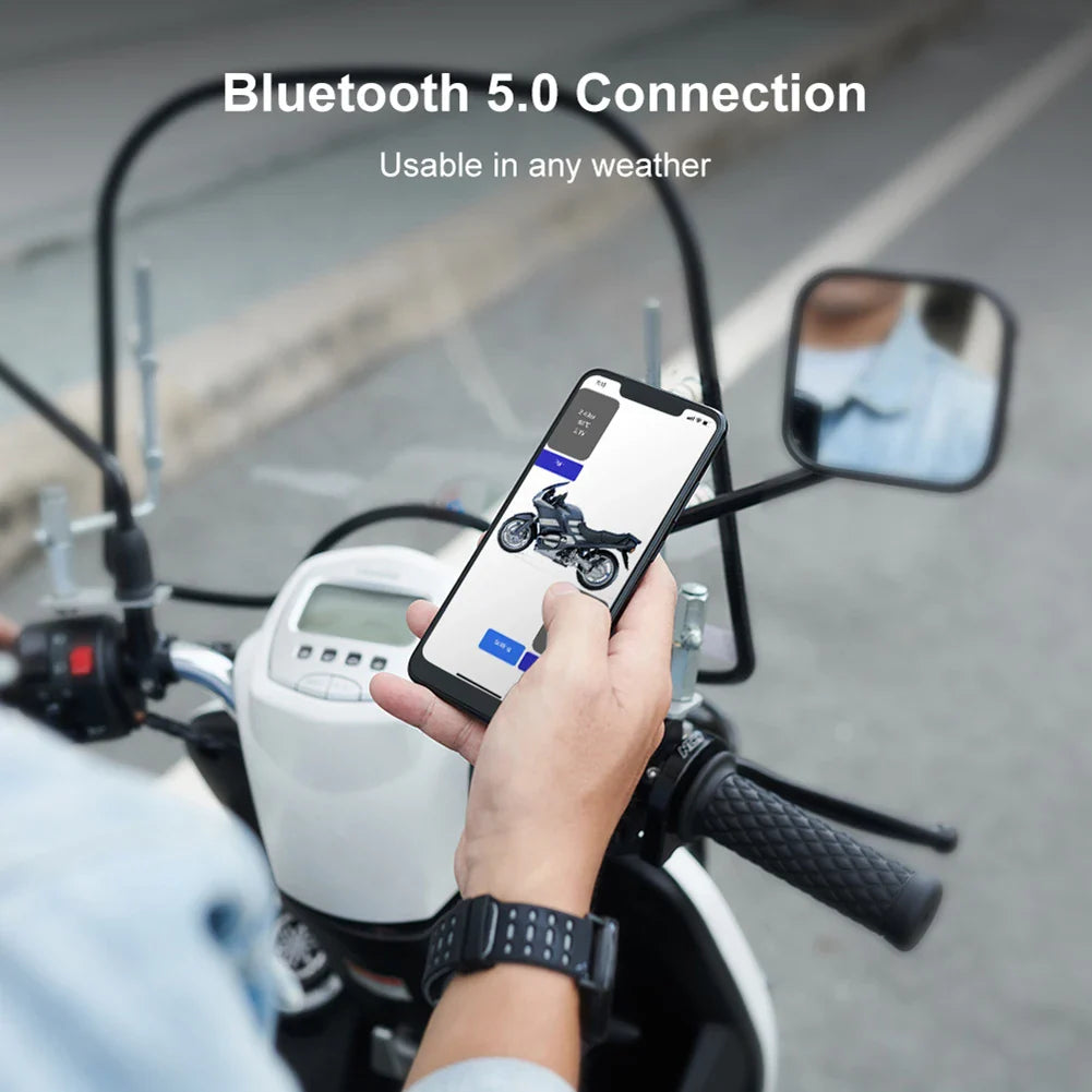 Car TPMS Bluetooth 5.0 Tire Pressure Monitoring System – Motorcycle & Car Tyre Sensor with iOS/Android App Display