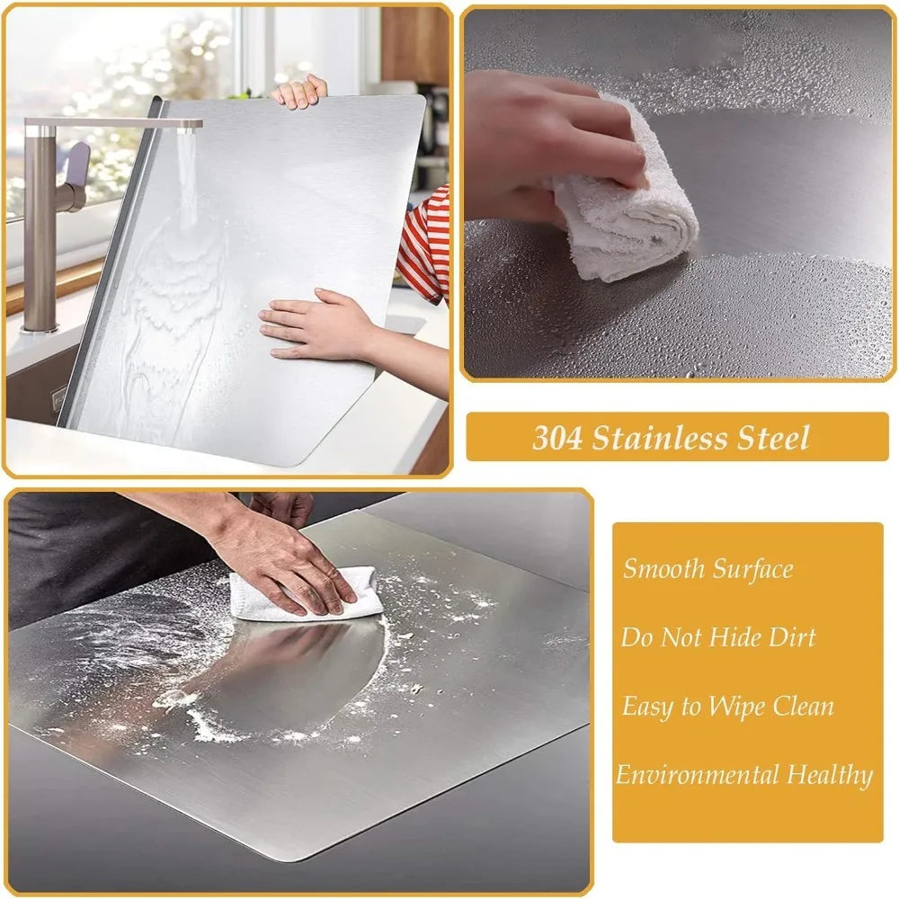 304 Stainless Steel Cutting Board — Non-Slip Kitchen Tool for Vegetables, Pastries & Food Prep