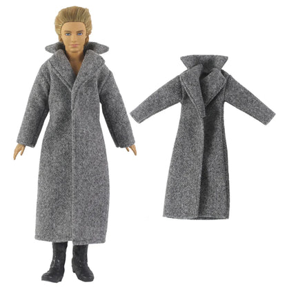 12" Ken Doll Clothes — Woolen Overcoat Outfit with Multiple Styles to Choose From