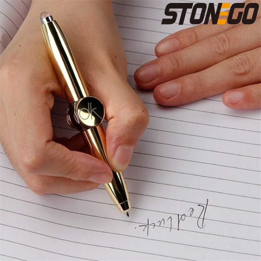 De-Stress with STONEGO Spinner Pen - Gyroscope Decompression Light Ball Pen Shaped Finger Gyro for Relaxing Writing Experience