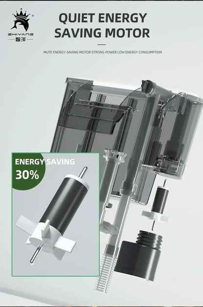 Wall-Mounted 3 in 1 Aquarium Filter – 110V/220V Circulation Pump with Waterfall Oxygenation for Small & Medium Fish Tanks