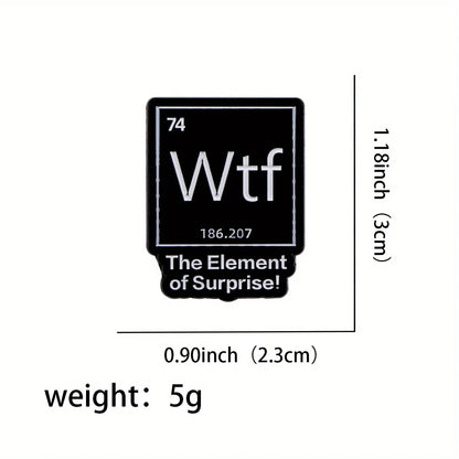 The Element of Surprise Enamel Pin — Black WTF Lapel Pin for Backpacks & Clothing