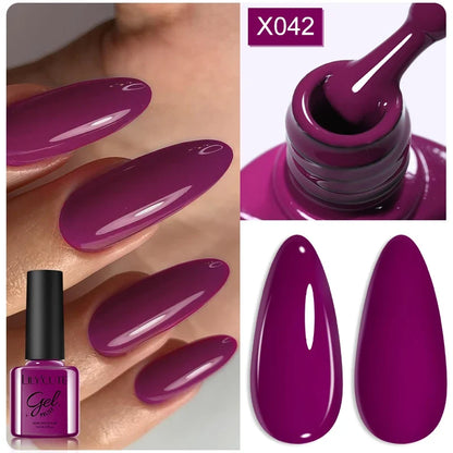 LILYCUTE Solid Color Gel Nail Polish 7ml - Semi-Permanent Soak Off UV LED Gel Varnish for Nail Manicure Art