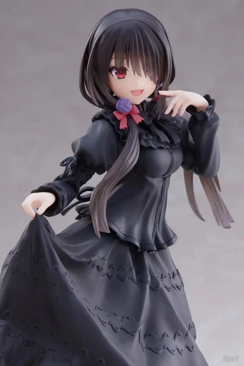 18cm Date A Live Tokisaki Kurumi Anime Figure — PVC Standing Model Toy in Black Dress, Cute Girl Car Interior Ornament