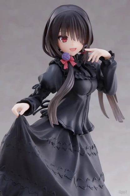 18cm Date A Live Tokisaki Kurumi Anime Figure — PVC Standing Model Toy in Black Dress, Cute Girl Car Interior Ornament