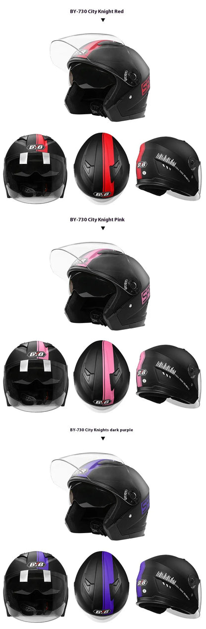 2024 New Motorcycle & Electric Car Helmet – Men’s & Women’s Safety Helmet with Anti-Fog Double Lens, Four Seasons Universal