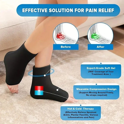 Reusable Gel Ice Pack for Feet — Hot & Cold Therapy for Achilles Tendonitis, Plantar Fasciitis & Swelling