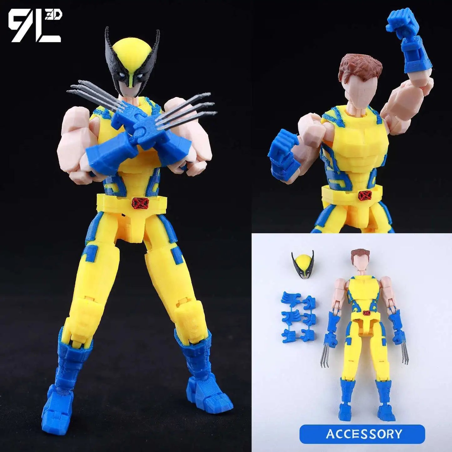 9L3D Lucky13 T13 Action Figures — 3D Printed Deadpool, Wolverine, Batman, Spider-Man & Venom Anime Model Toys, Collectible Gift