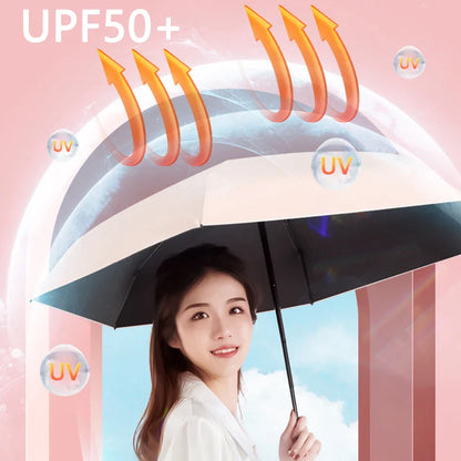 Compact 6-Folding Mini Sun Umbrella: Portable UV-Blocking Rain & Sunshade for Travel