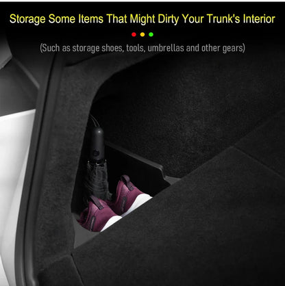 USVOTOV Trunk Organizer for Tesla Model Y 2025 – Rear Storage Bins & Side Box TPE Accessories
