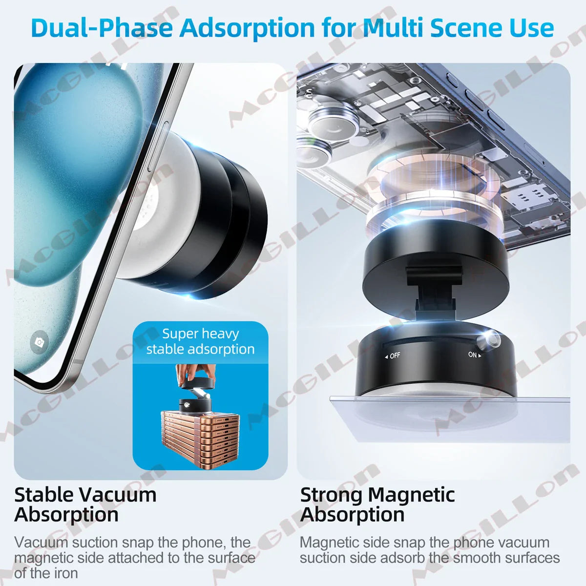 Vacuum Magnetic Folding Swivel Stand – Double-Sided Suction Cup Universal Mobile Phone Holder
