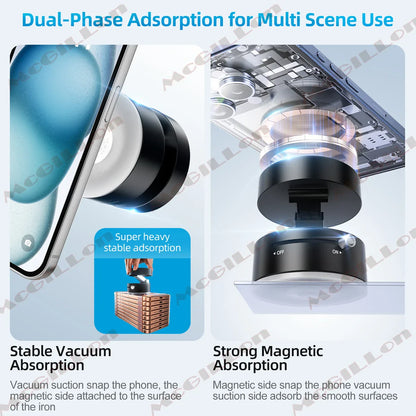 Vacuum Magnetic Folding Swivel Stand – Double-Sided Suction Cup Universal Mobile Phone Holder