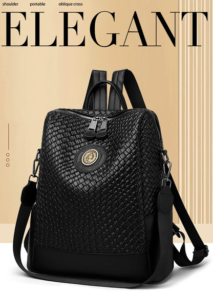 Luxury Women's Designer Backpack - High-Quality Leather, Large Capacity, Multifunctional Travel Mochila for Girls