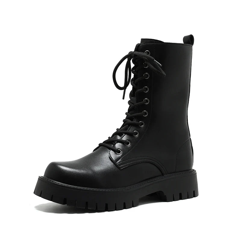 Luxury Brand Men's High Top Boots – Designer Leather Casual, Business & Outdoor Work Boots for Men