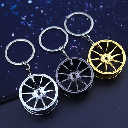 Creative Metal Car Keychain — Zinc Alloy Turbo, Gearbox & Brake Disc Pendant for Men’s Birthday or Dad Gift