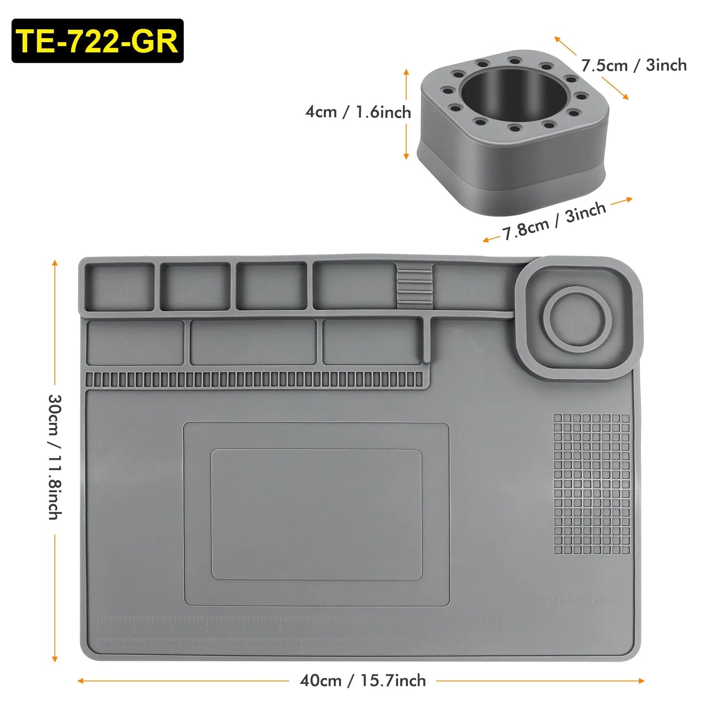 Toolour High-Temperature Silicone Welding Pad – Non-Slip Durable Mat up to 500℃, Multi-Size for Welding Work